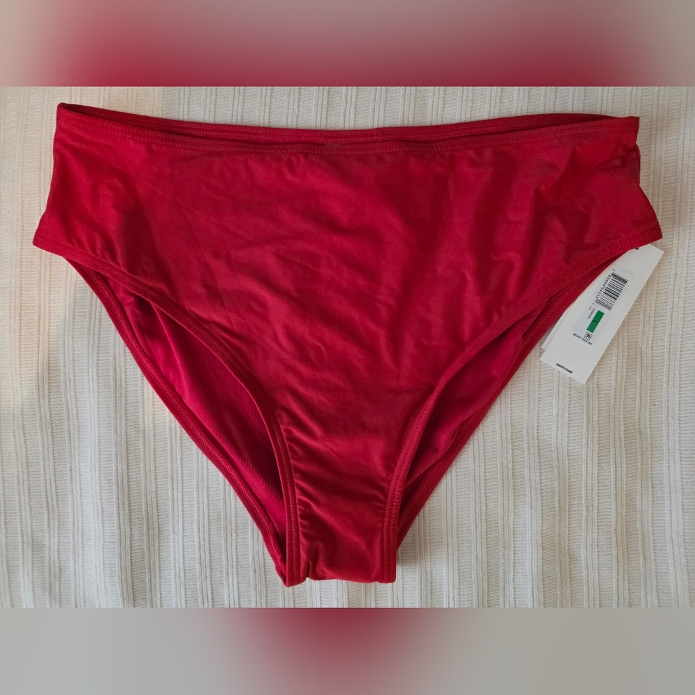 NWT DKNY Bold Red Swimwear Bottom Size Large